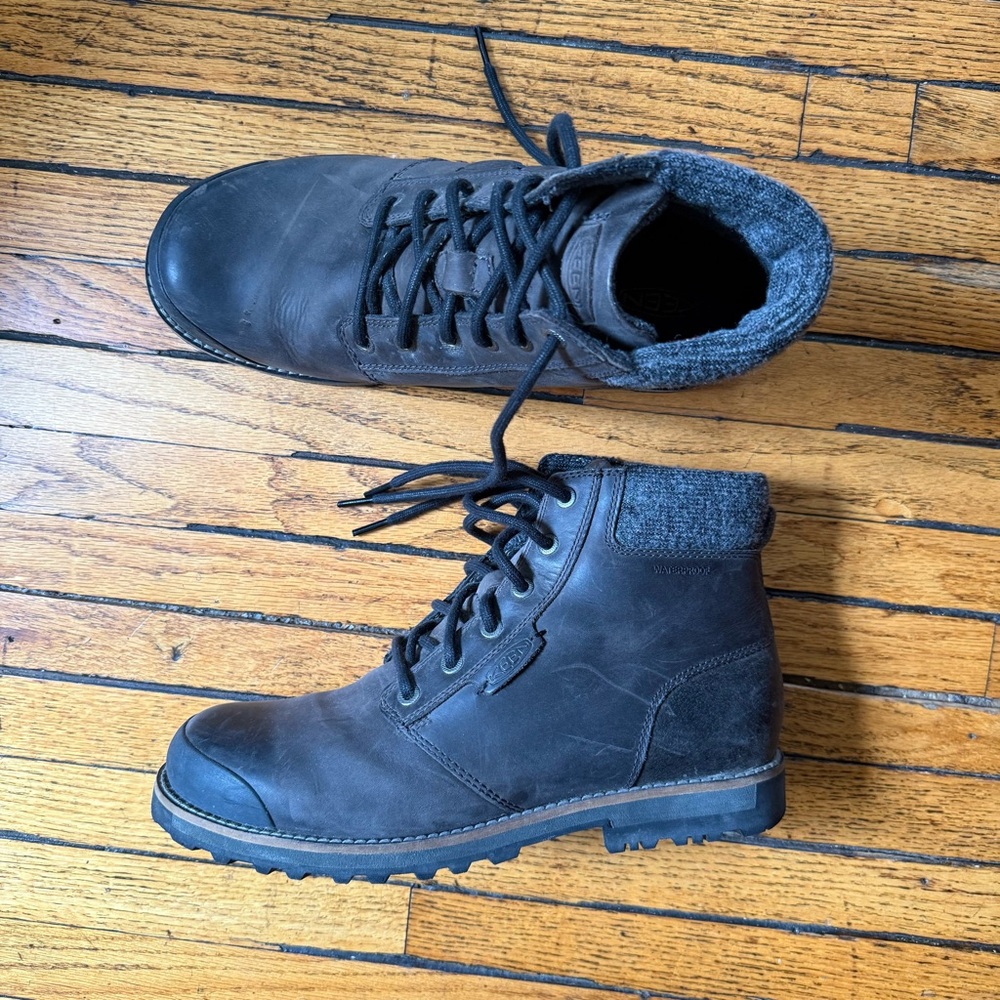 Keen Men's Dark Brown Leather Boots